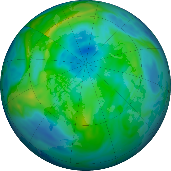 Arctic ozone map for 08 November 2020